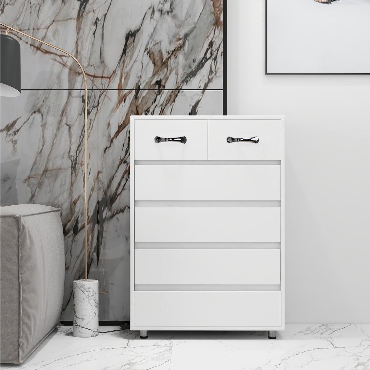 Large storage space dresser with 6 drawers for living room，bedroom - - 37857315 - Mycitystee