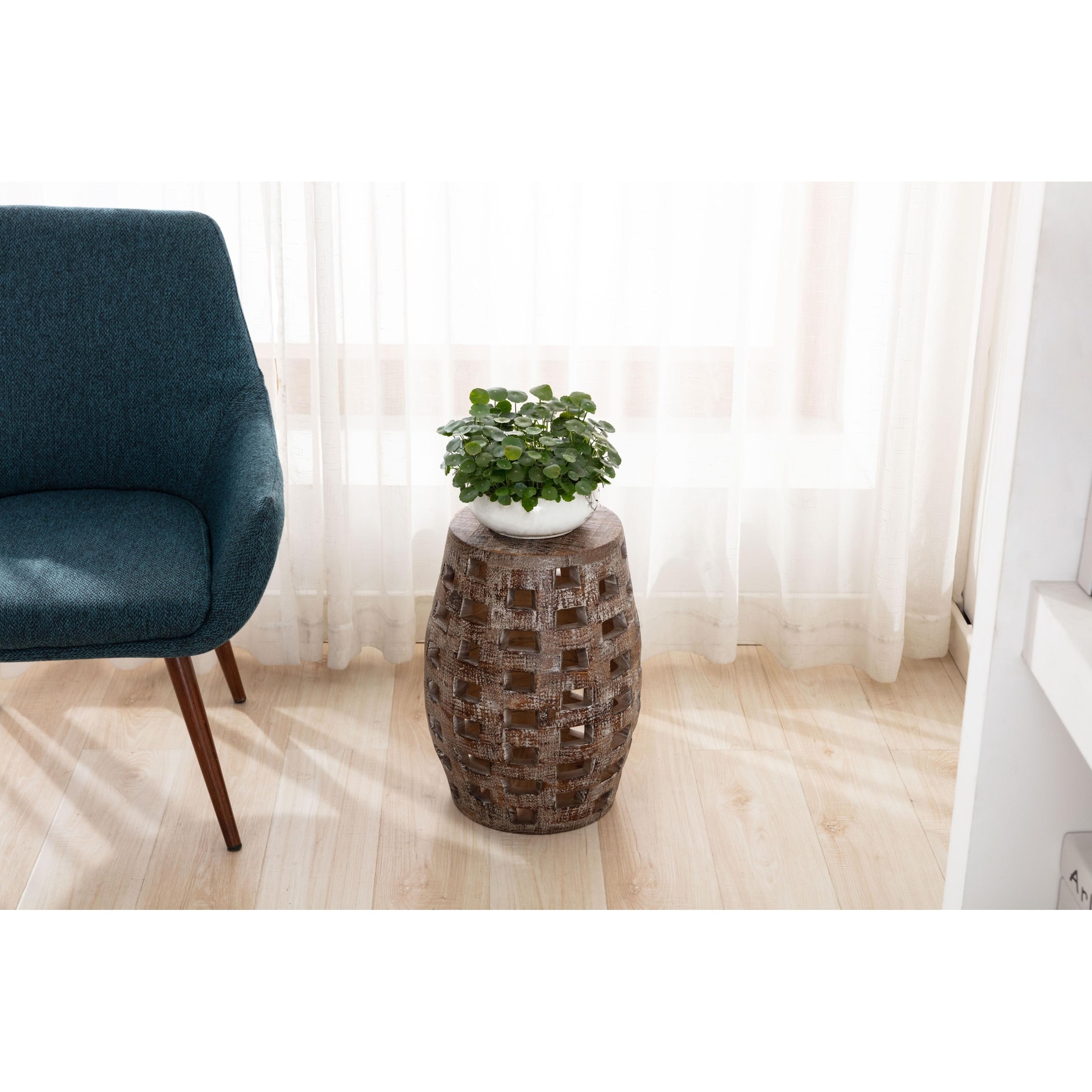 Boraam Hampton Weathered Walnut Side Table - Mycitystee