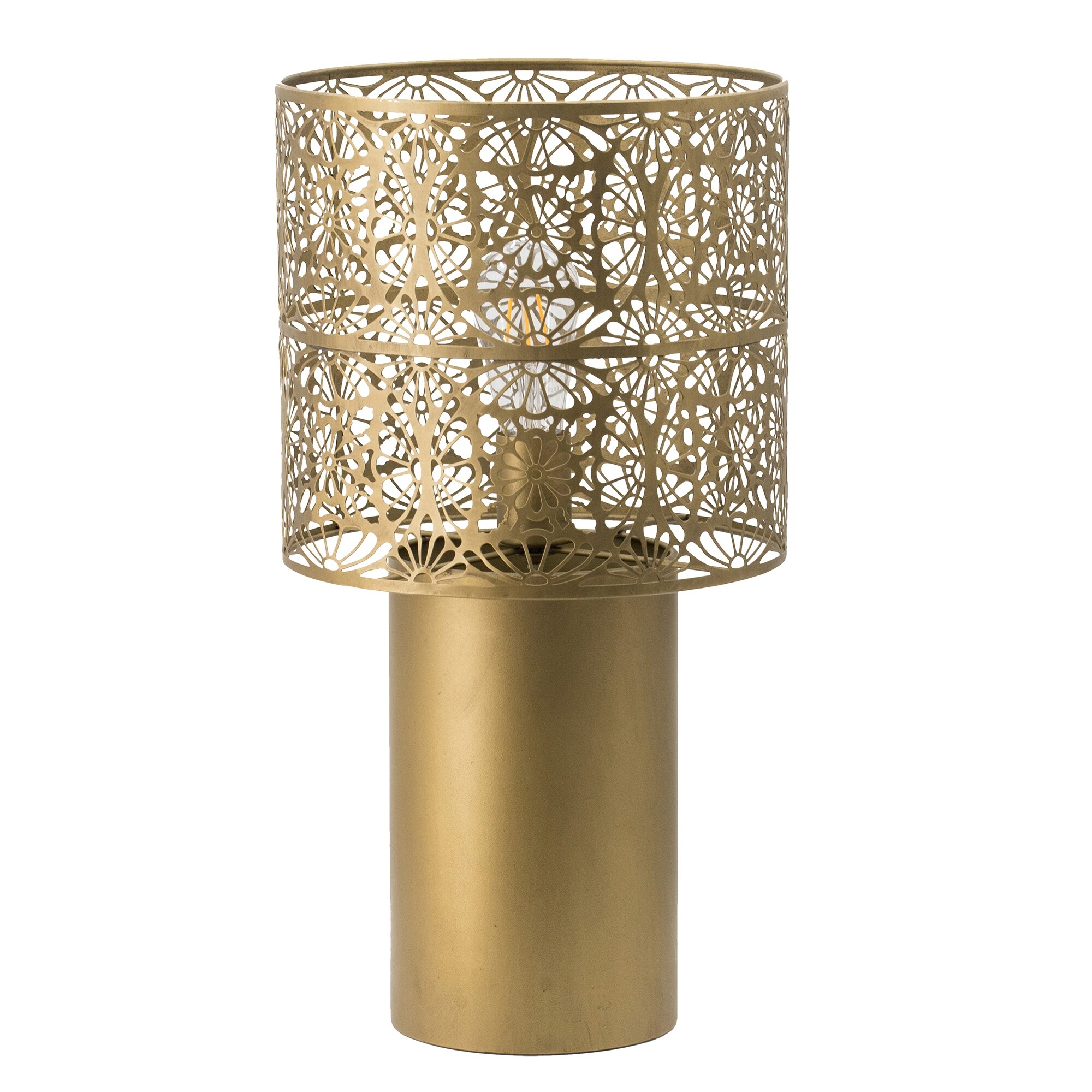 Modern Gold Lattice Iron Square Shade Table Lamp - Mycitystee