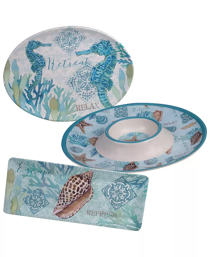 Certified International Beachcomber 3-Pc. Serving Set - Mycitystee
