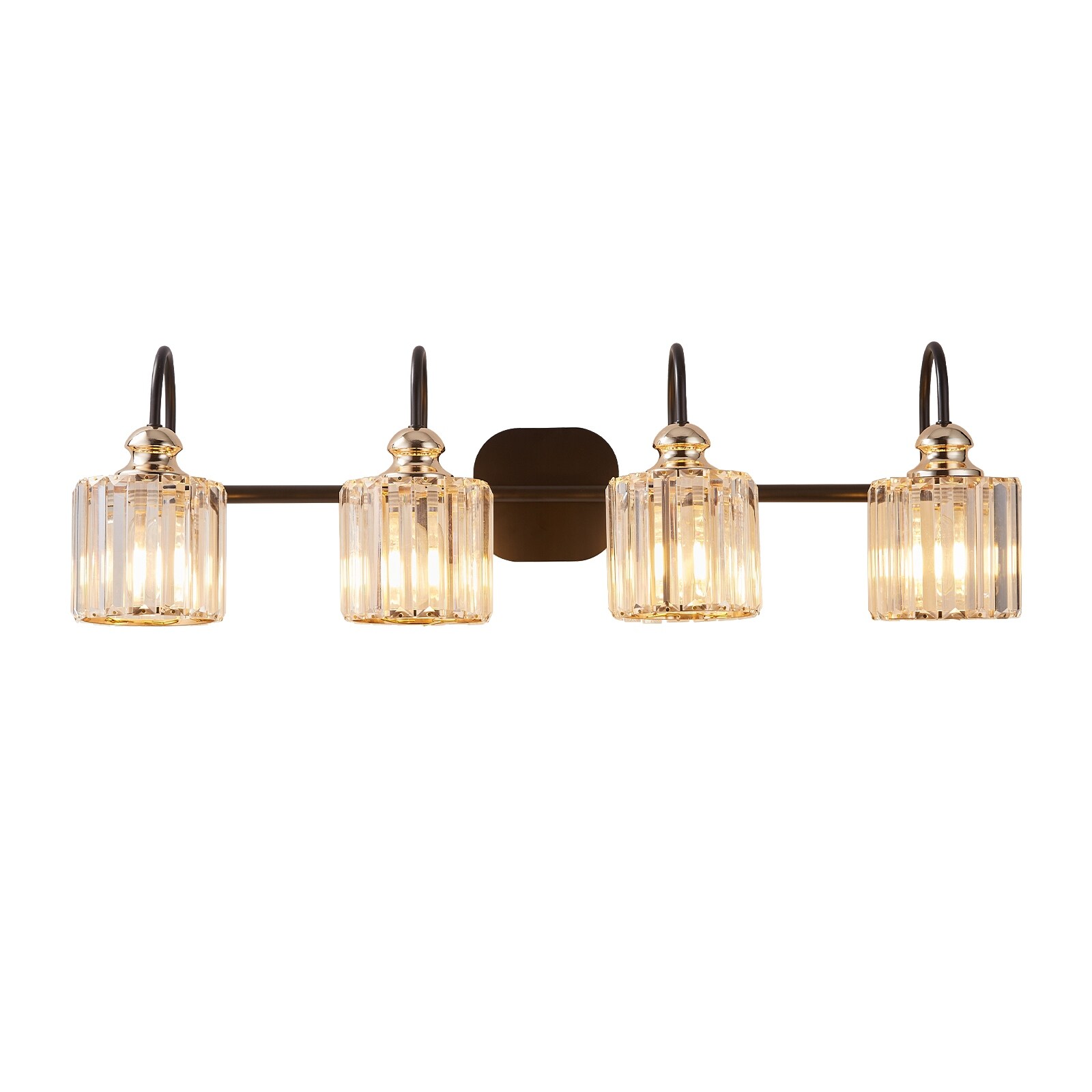 Bathroom Vanity Lights 4-Light Glass Wall Sconces with Glass Lampshades - 32 - Mycitystee