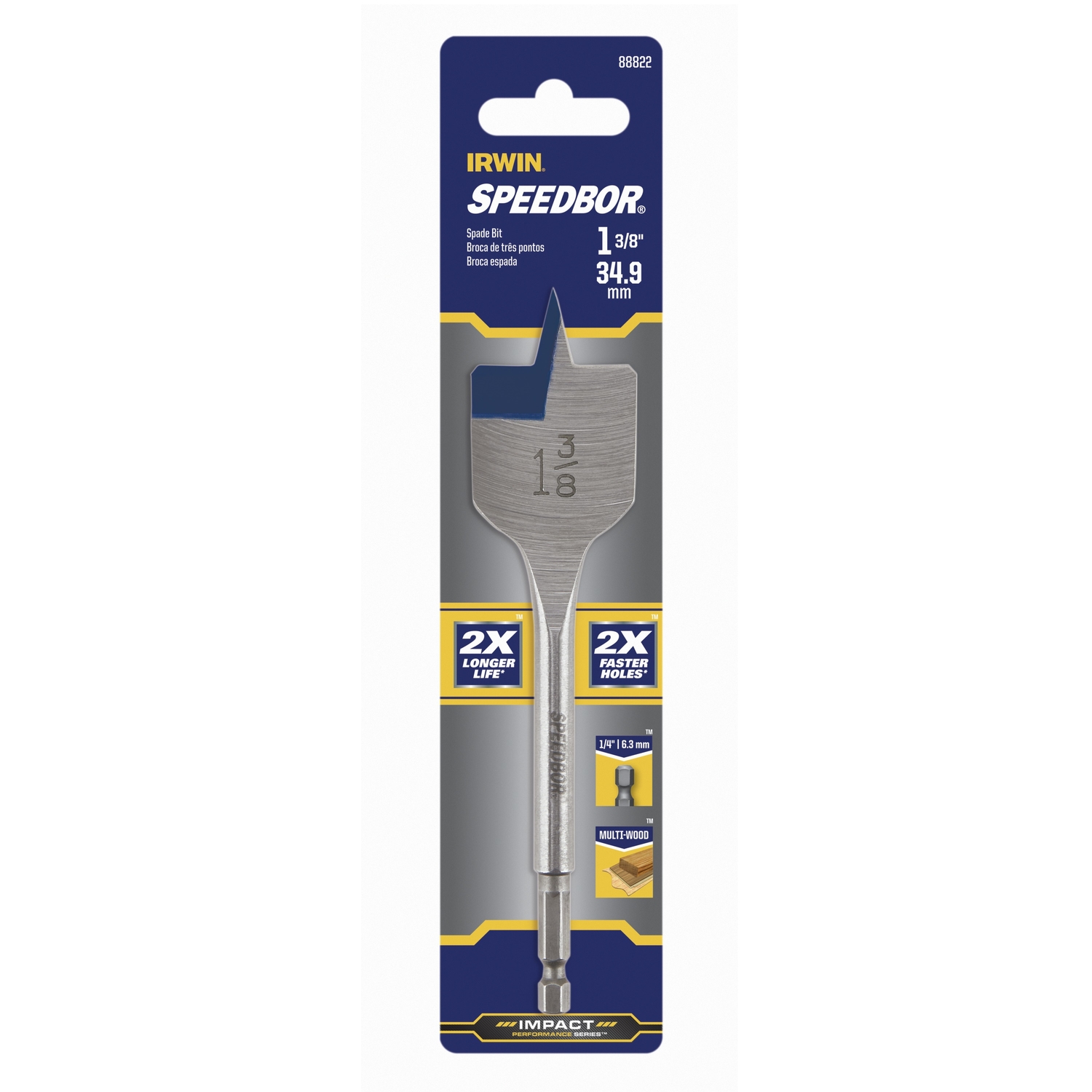 Irwin Speedbor 1-3/8 in. X 6 in. L Carbon Steel Wood Boring Bit 1 pc - Mycitystee