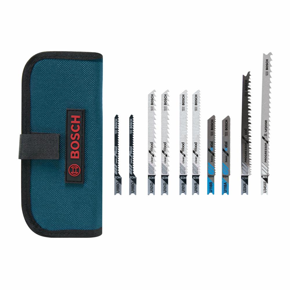 Bosch Jig Saw Blade Set 10pc U shank Multipurpose U10CSC from Bosch - Mycitystee