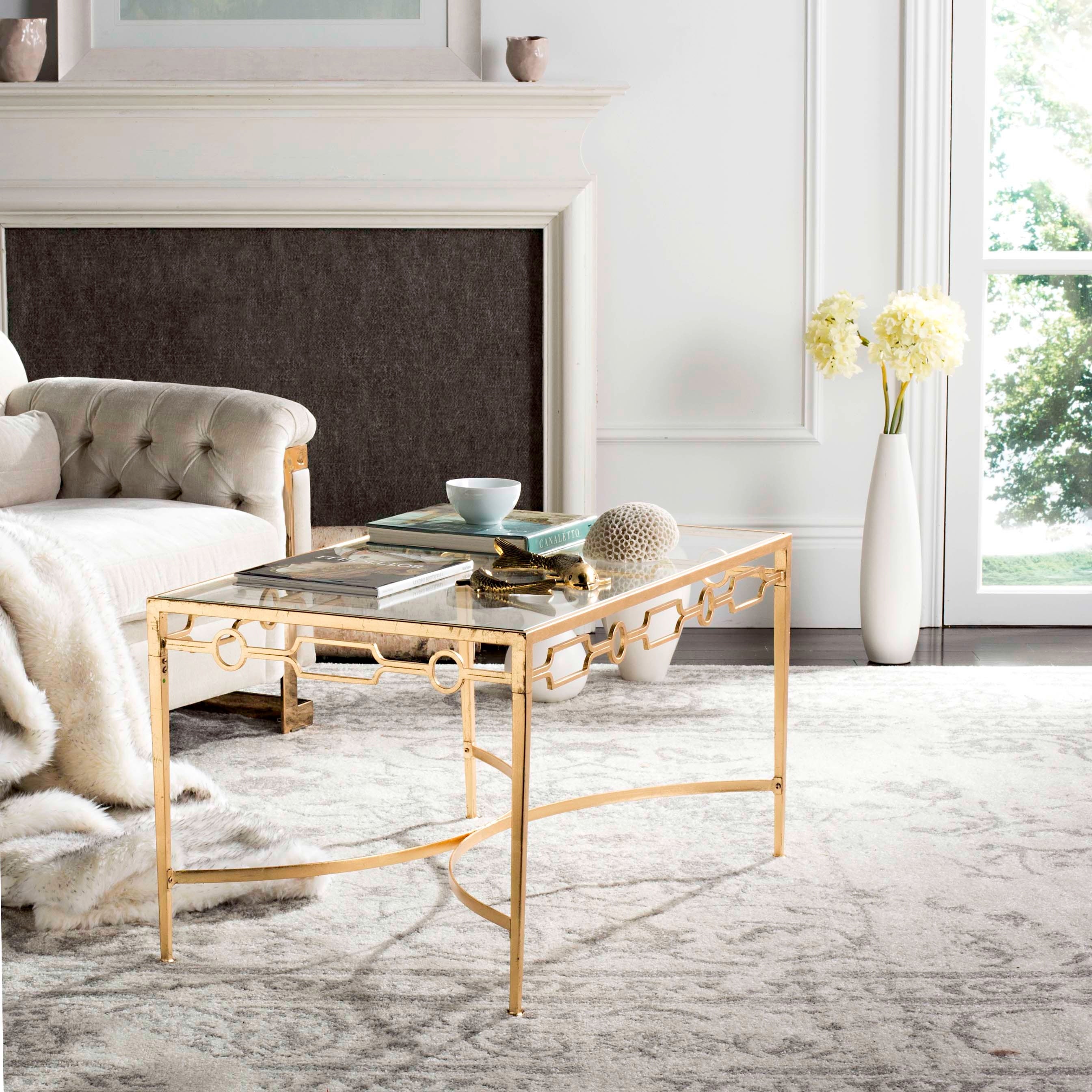 SAFAVIEH Lura Gold Leaf Retro Coffee Table - Mycitystee