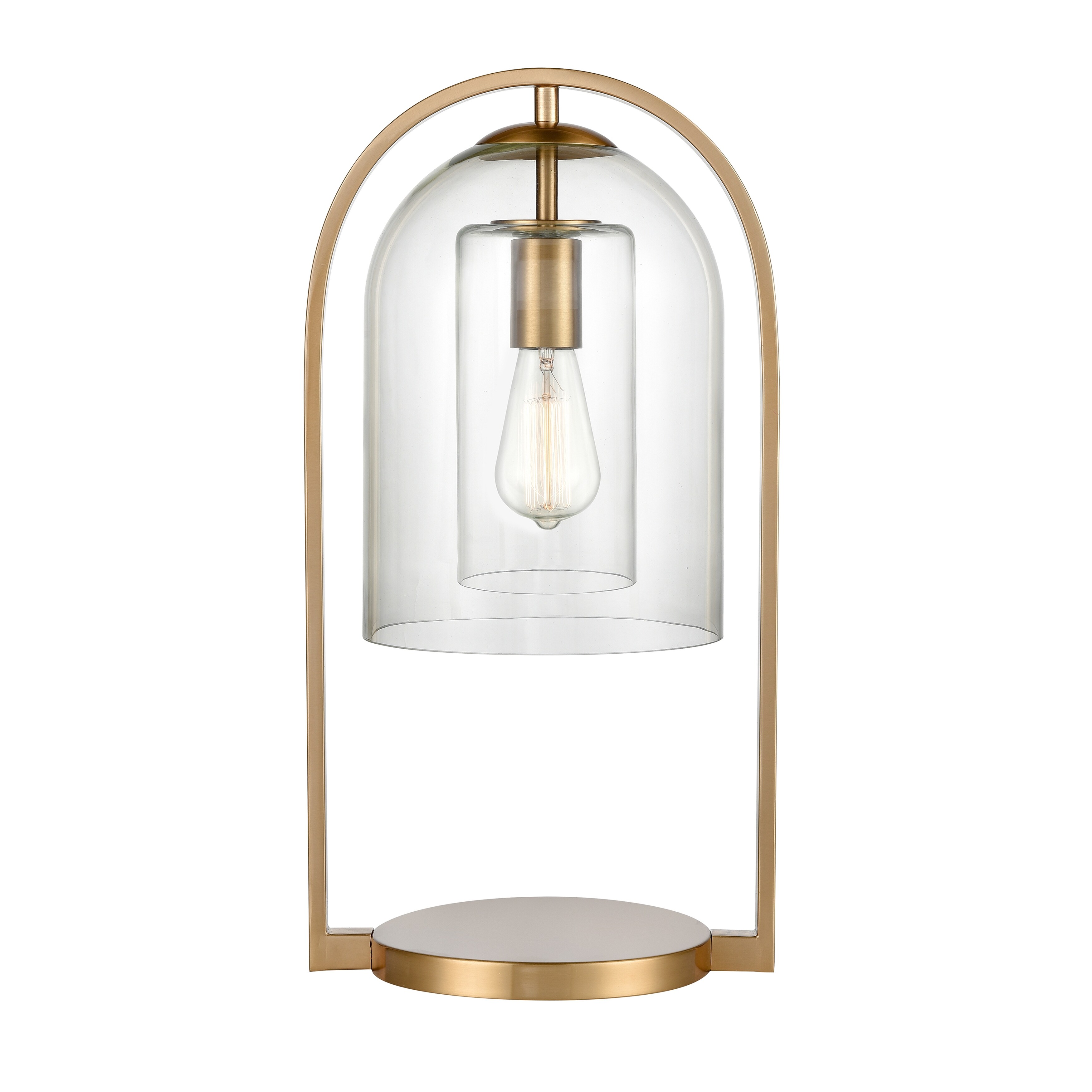 Bell Jar 20'' High 1-Light Desk Lamp - Aged Brass - Mycitystee