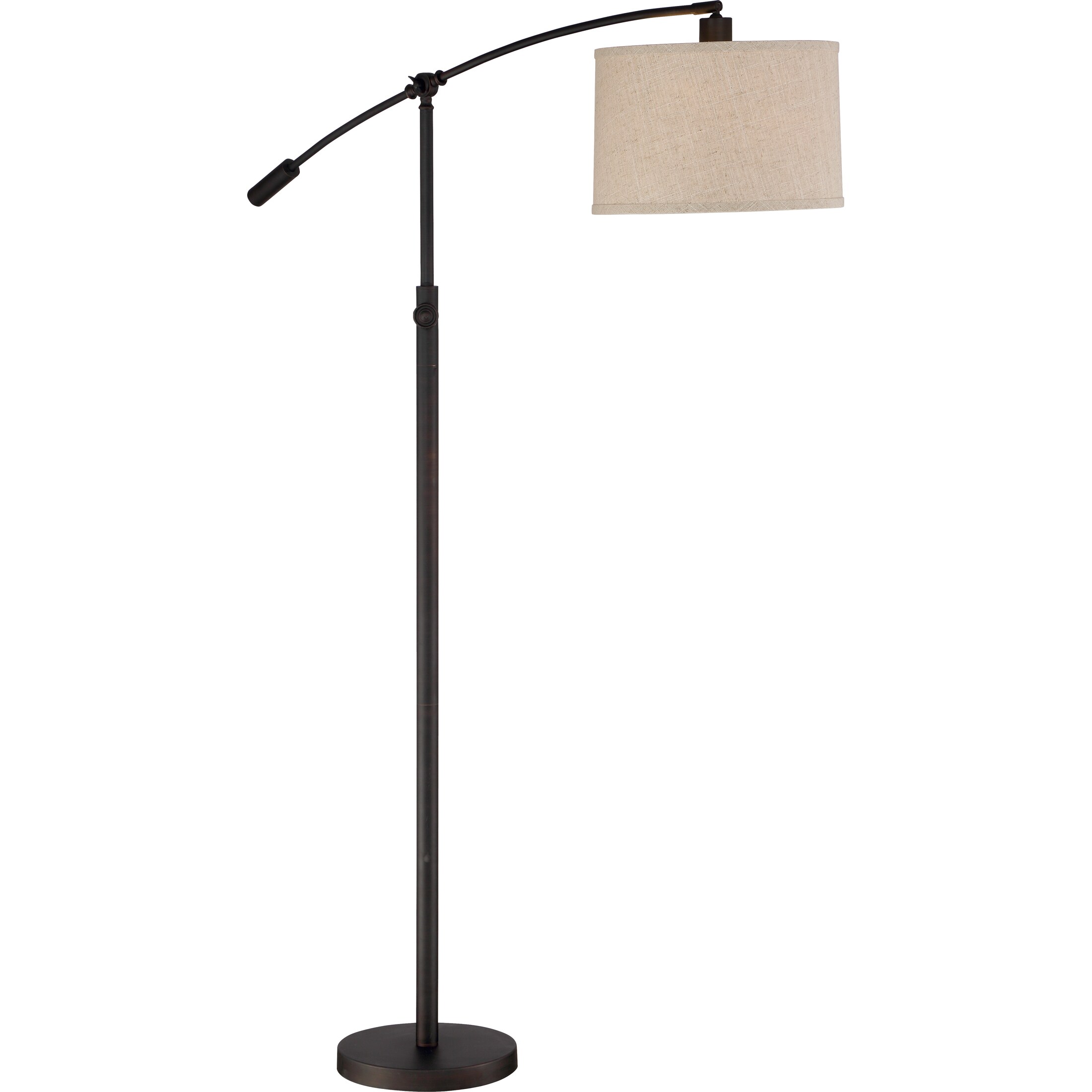 Clift 1-Light Oil Rubbed Bronze Floor Lamp with Beige Fabric Shade - Mycitystee