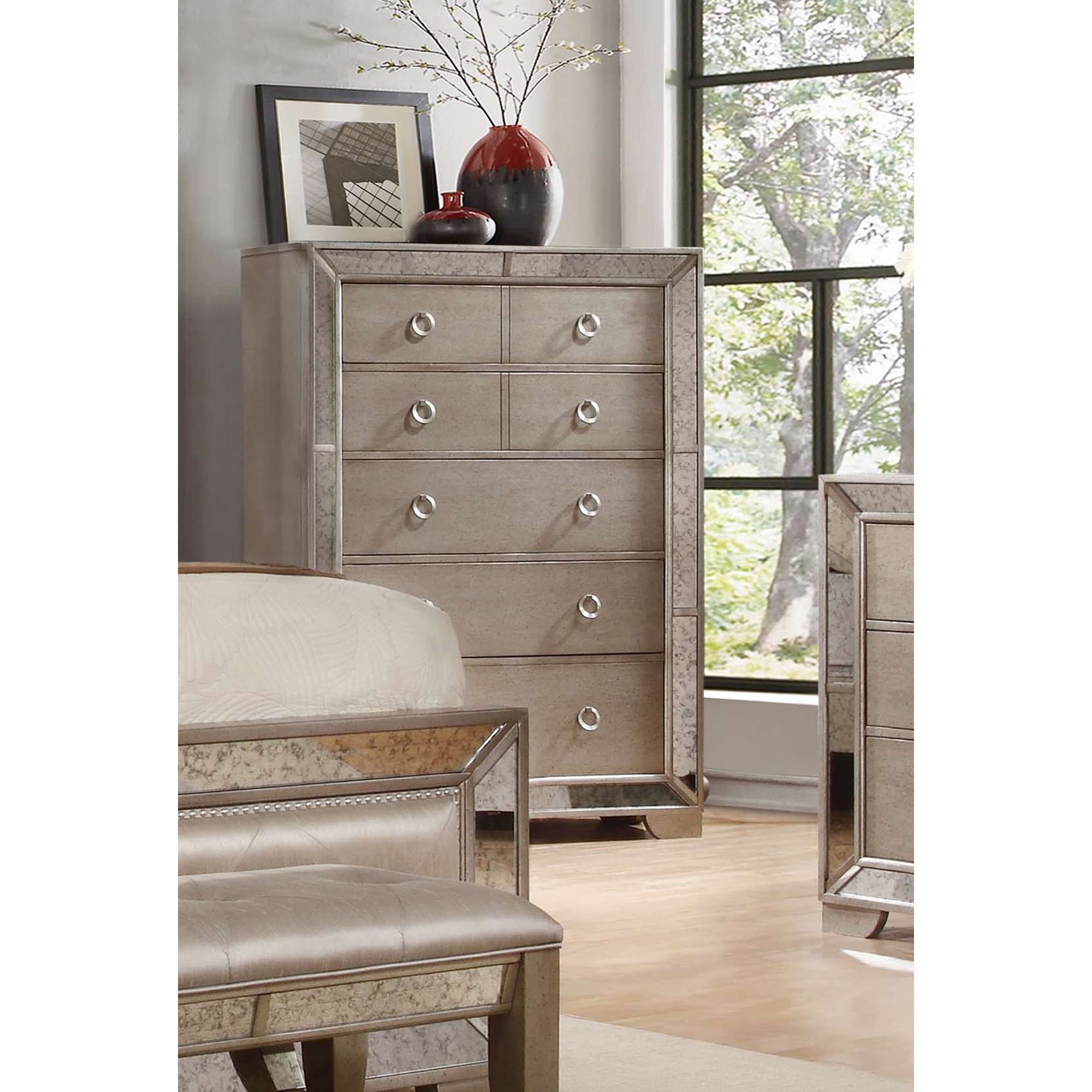 Best Master Furniture Silver Bronze 5-Drawer Chest - - 12376572 - Mycitystee