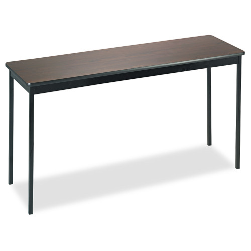 Barricks Utility Table， Rectangular， 60w x 18d x 30h， Walnut/Black (UT1860WA) - Mycitystee
