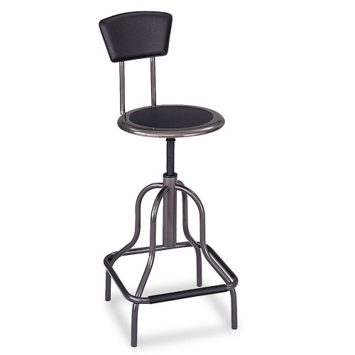 Safco Diesel Industrial Stool with Back， Supports Up to 250 lb， 22