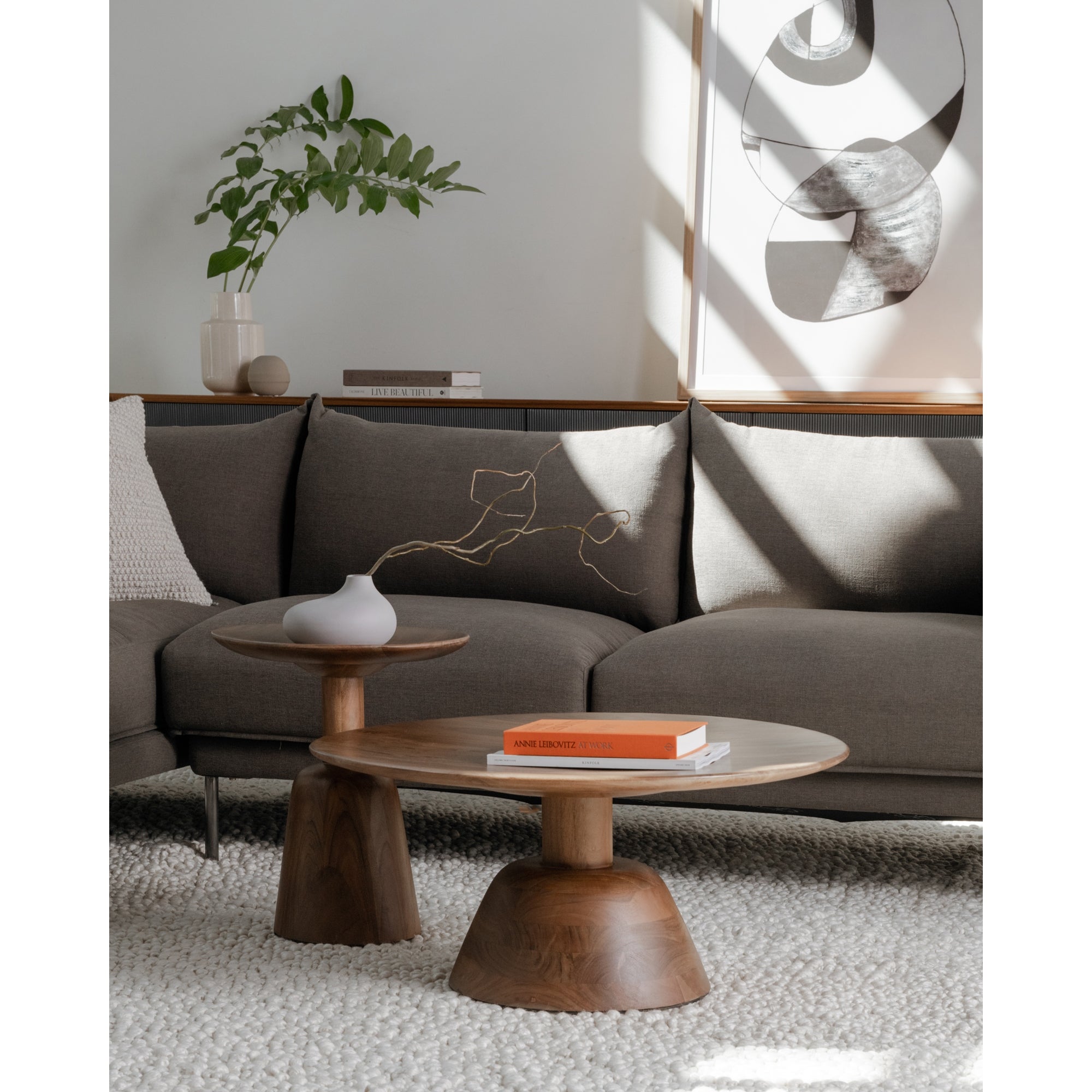 Aurelle Home Nilla Art Deco Solid Acacia Wood Coffee Table - Mycitystee