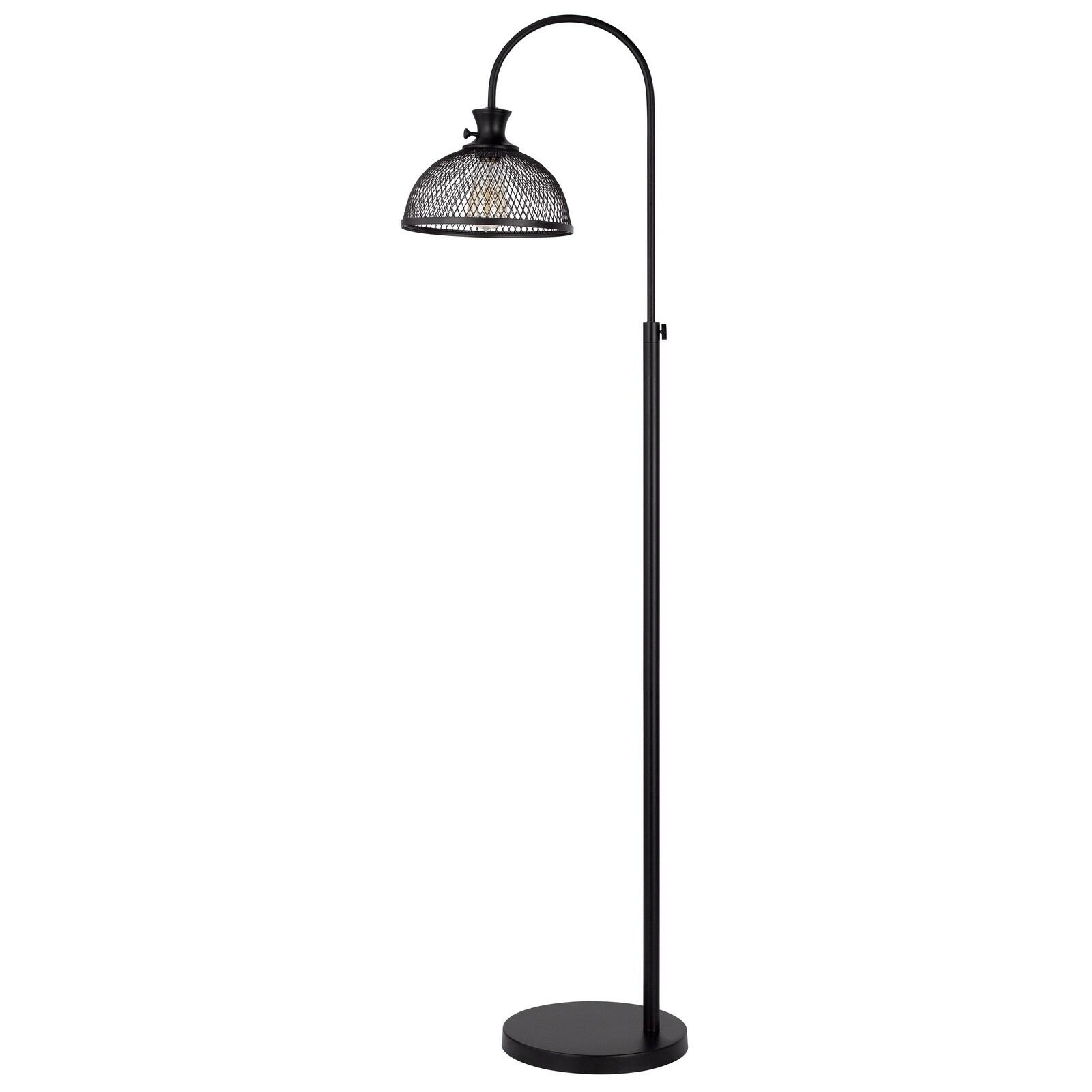60W Lewiston metal downbridge adjustable floor lamp with mesh shade - Mycitystee
