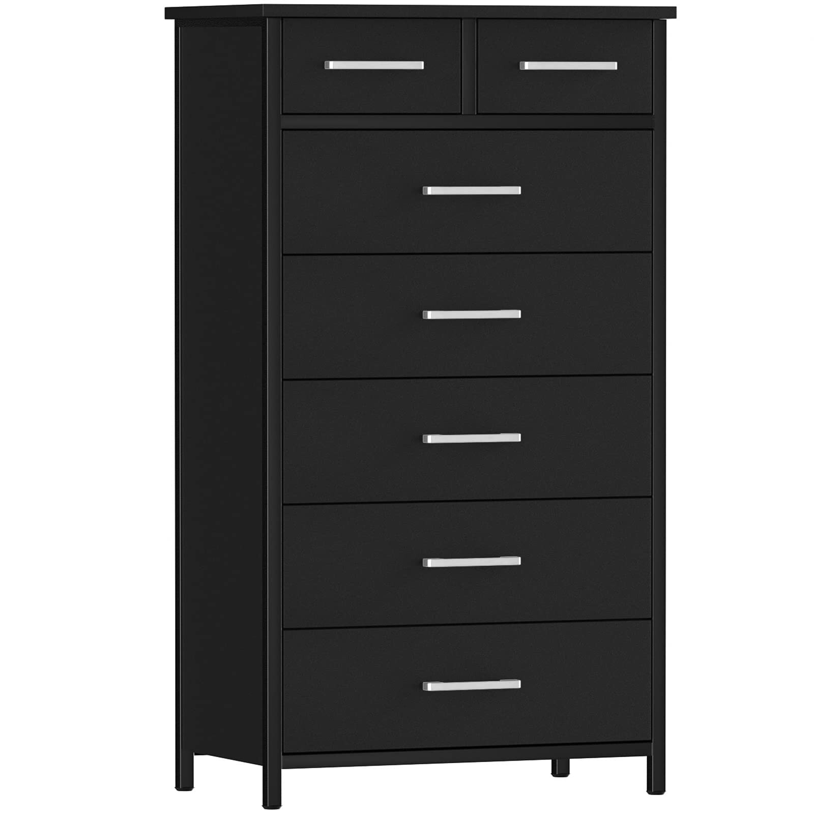 7 Drawer Tall Dresser with Sturdy Metal Frame， Industrial Drawer Chest for Bedroom， Clothes Storage Cabinet - as picture - - 37668584 - Mycitystee