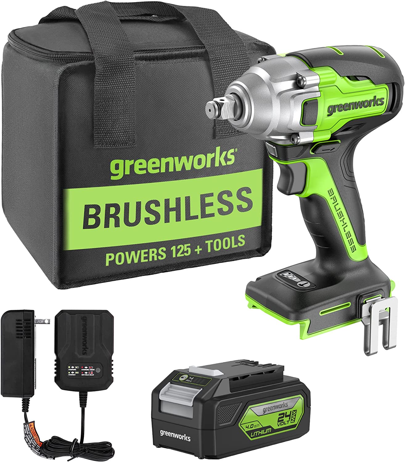 24V Cordless Impact Wrench with 4.0Ah Battery  Charger | Greenworks - Mycitystee