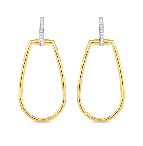 Roberto Coin 18KT Gold Earrings With Diamonds - Mycitystee
