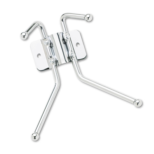 Safco Metal Wall Rack， Two Ball-Tipped Double-Hooks， Metal， 6.5w x 3d x 7h， Chrome (4160) - Mycitystee