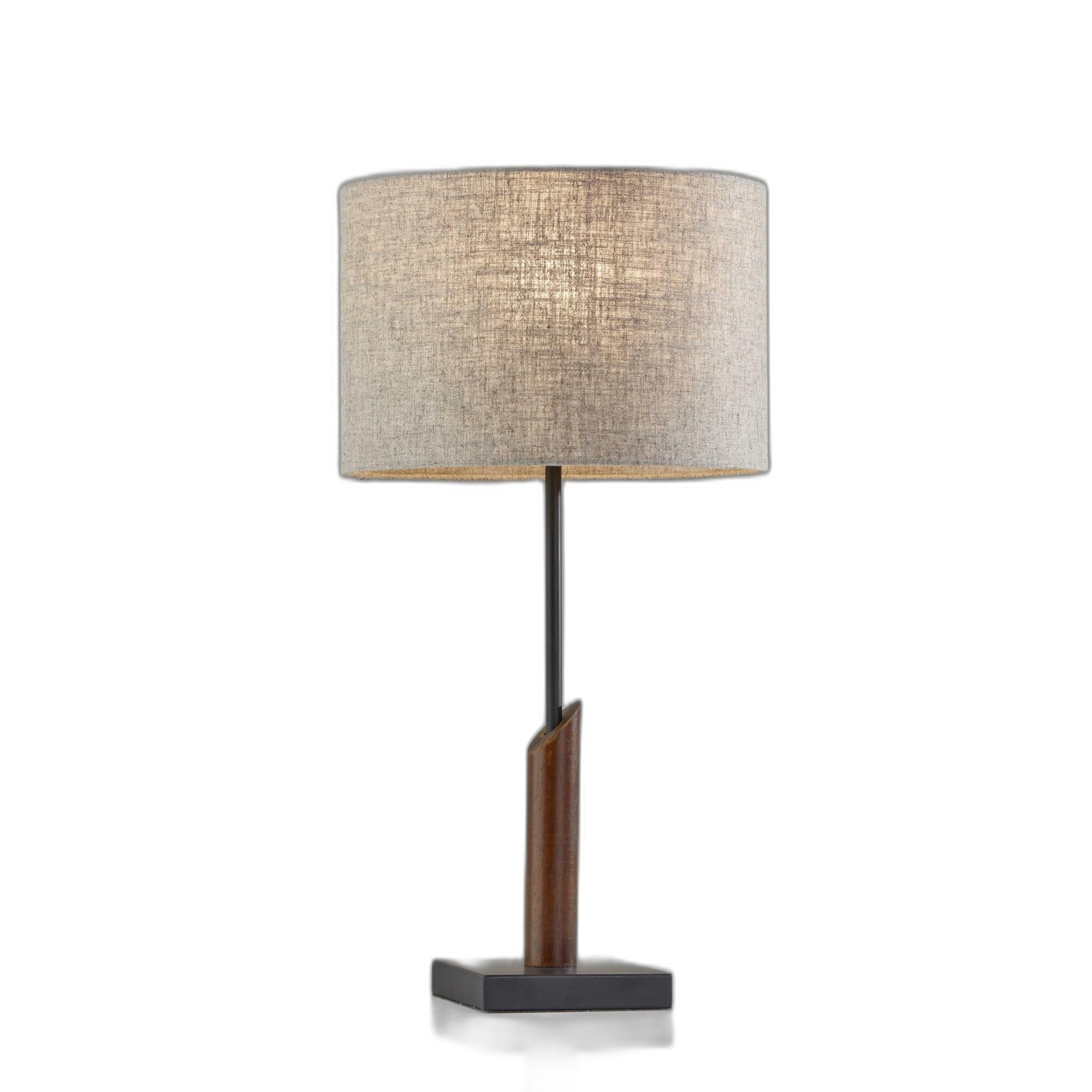 Sculptural Wood Black Metal Table Lamp - 12 x 12 x 22.5 - Mycitystee