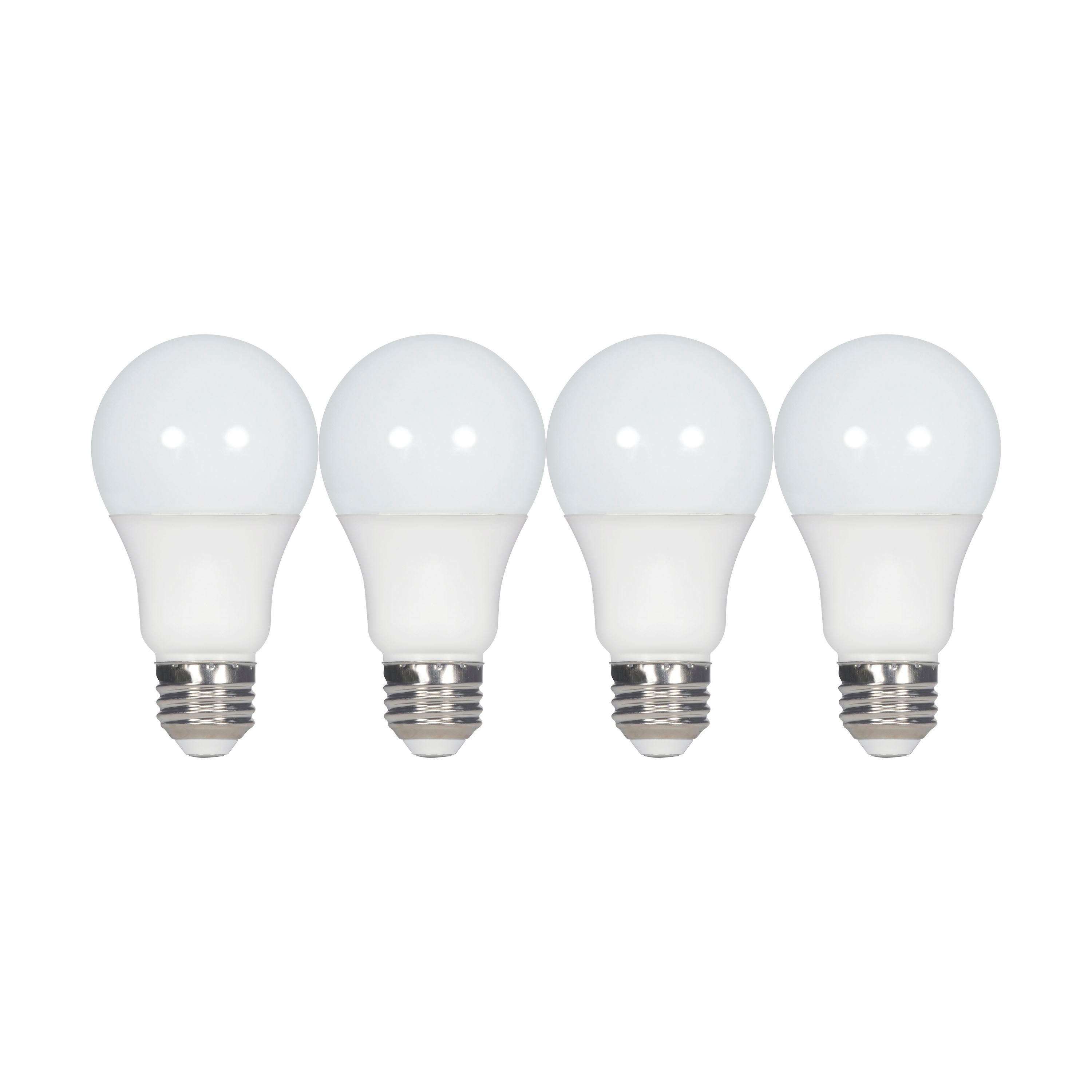 9.5 Watt A19 LED Frost 5000K Medium base 220 deg. Beam Angle 120 Volt Non-Dimmable 4-Pack - Mycitystee