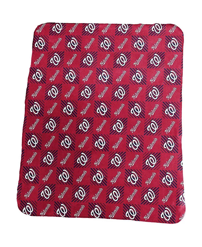 Logo Brands Washington Nationals 60'' x 50'' Repeating Pattern Fleece Throw Blanket - Mycitystee