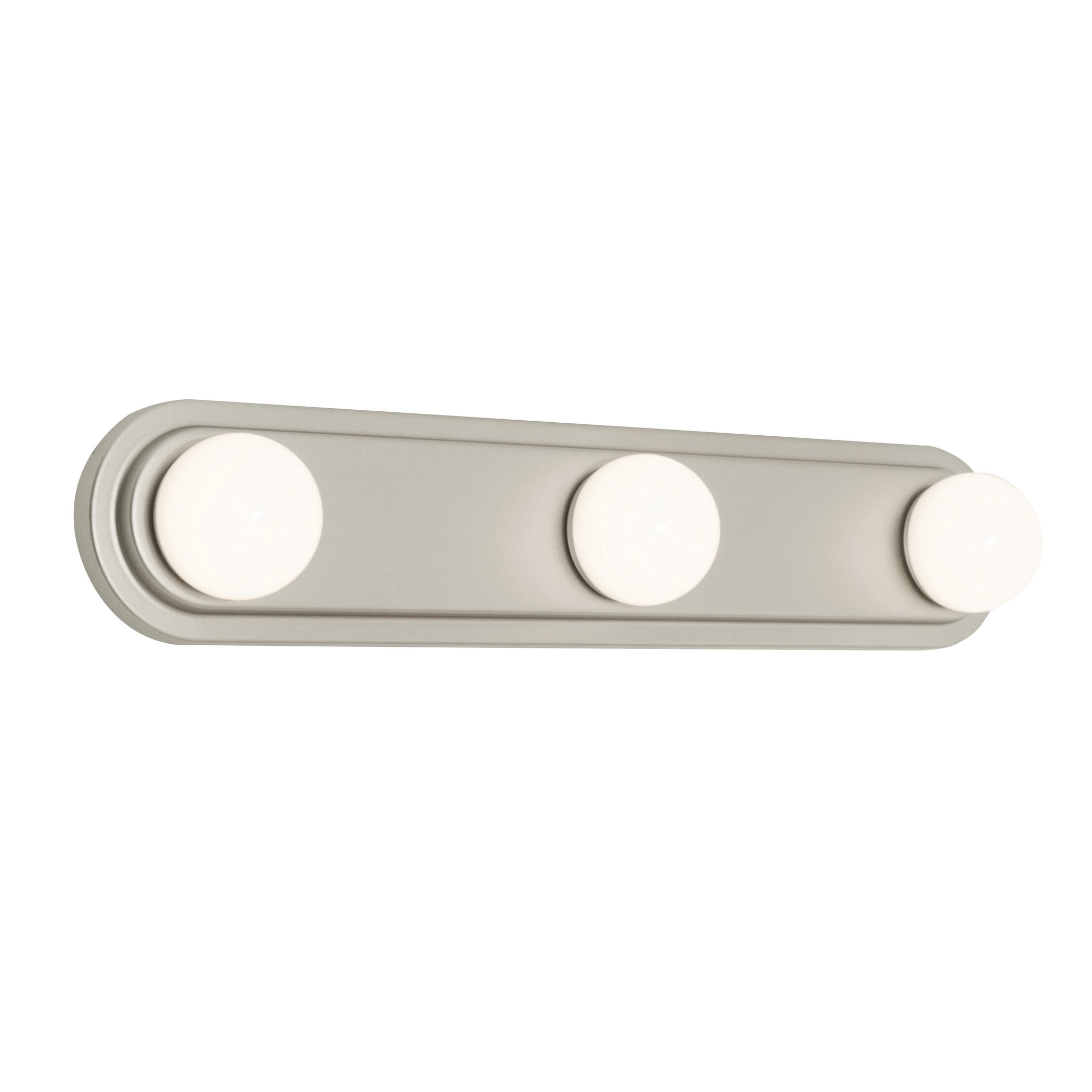 Hollywood 3-light ADA Satin Nickel LED Vanity， White Acrylic Shade - Mycitystee