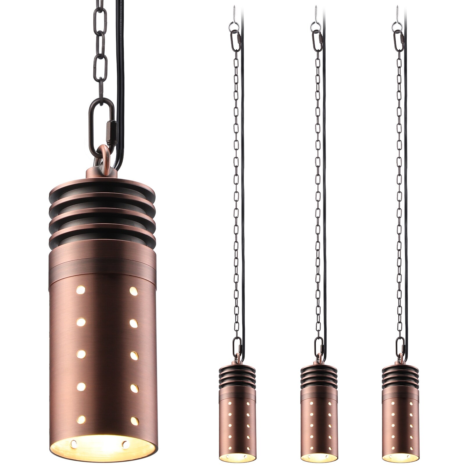 4.5W 12V Outdoor Pendant Light， 7.63Inch Red - 4PACK - Mycitystee