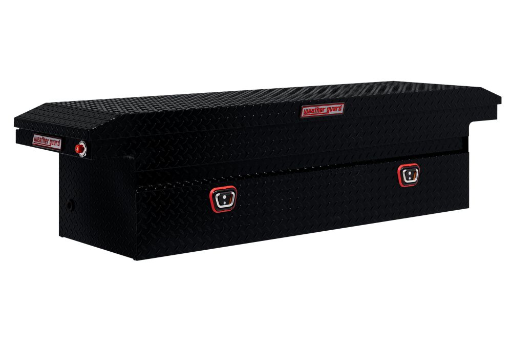 Weather Guard Saddle Box Aluminum Full Low Profile Gloss Black - Mycitystee