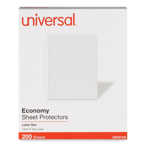 Universal Standard Sheet Protector， Economy， 8 1/2 x 11， Clear， 200/Box (21123) - Mycitystee