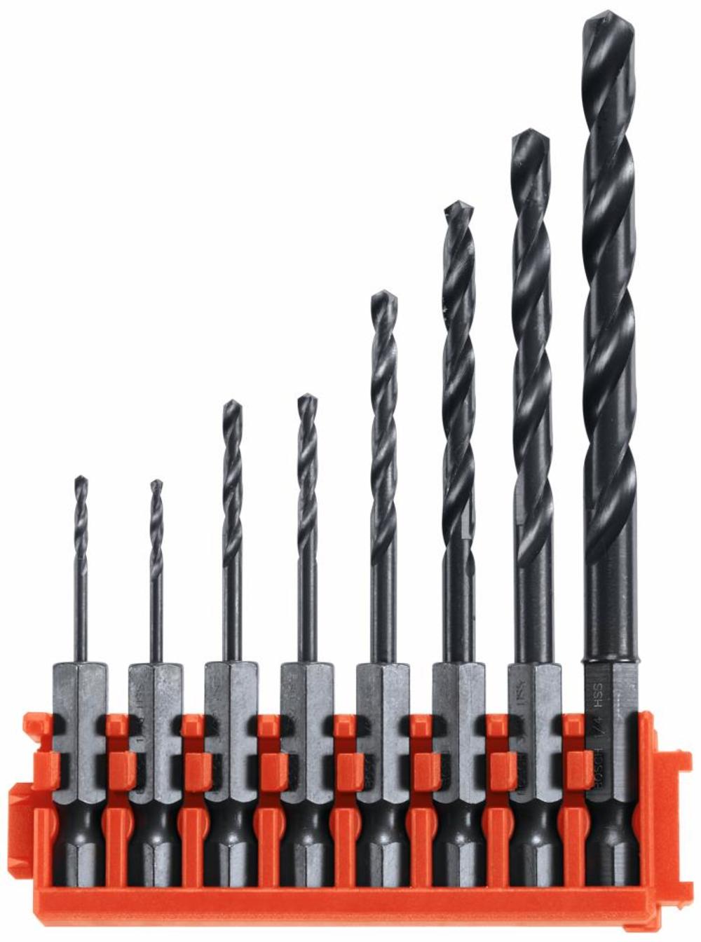 Bosch 8 pc Impact Tough Black Oxide Drill Bits with Clip for Custom Case System CCSDV08 from Bosch - Mycitystee