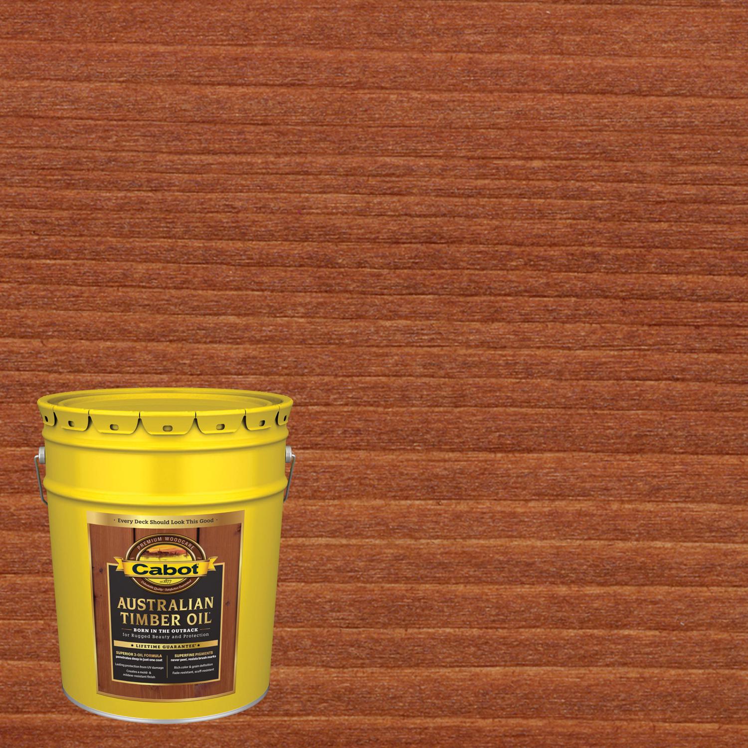 Cabot Australian Timber Oil Transparent Jarrah Brown Oil-Based Australian Timber Oil 5 gal - Mycitystee