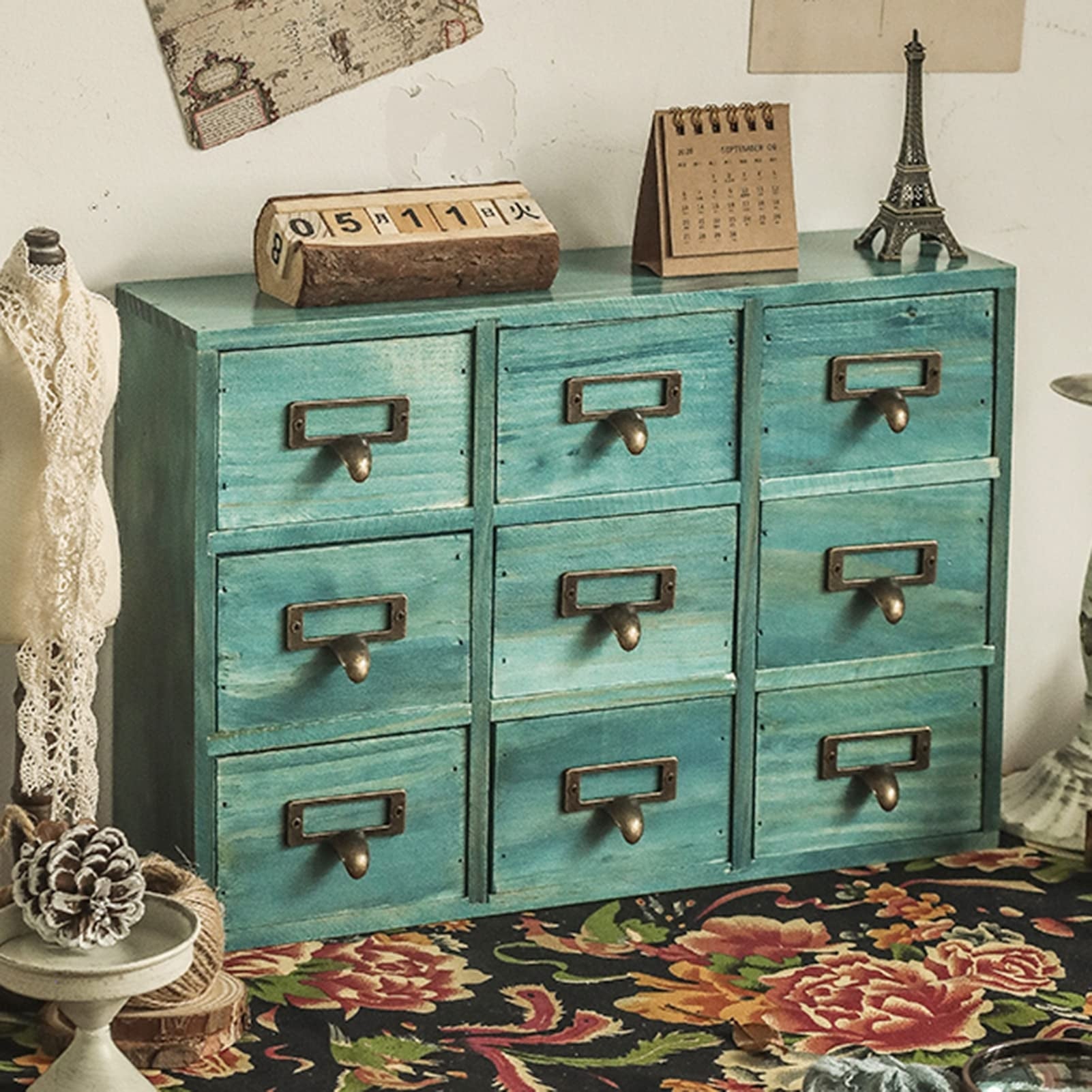 goods Traditional Solid Wood Small Chinese Medicine Cabinet，Vintage Great Storage Apothecary Drawer Herbal Dresser - as picture - - 37668405 - Mycitystee