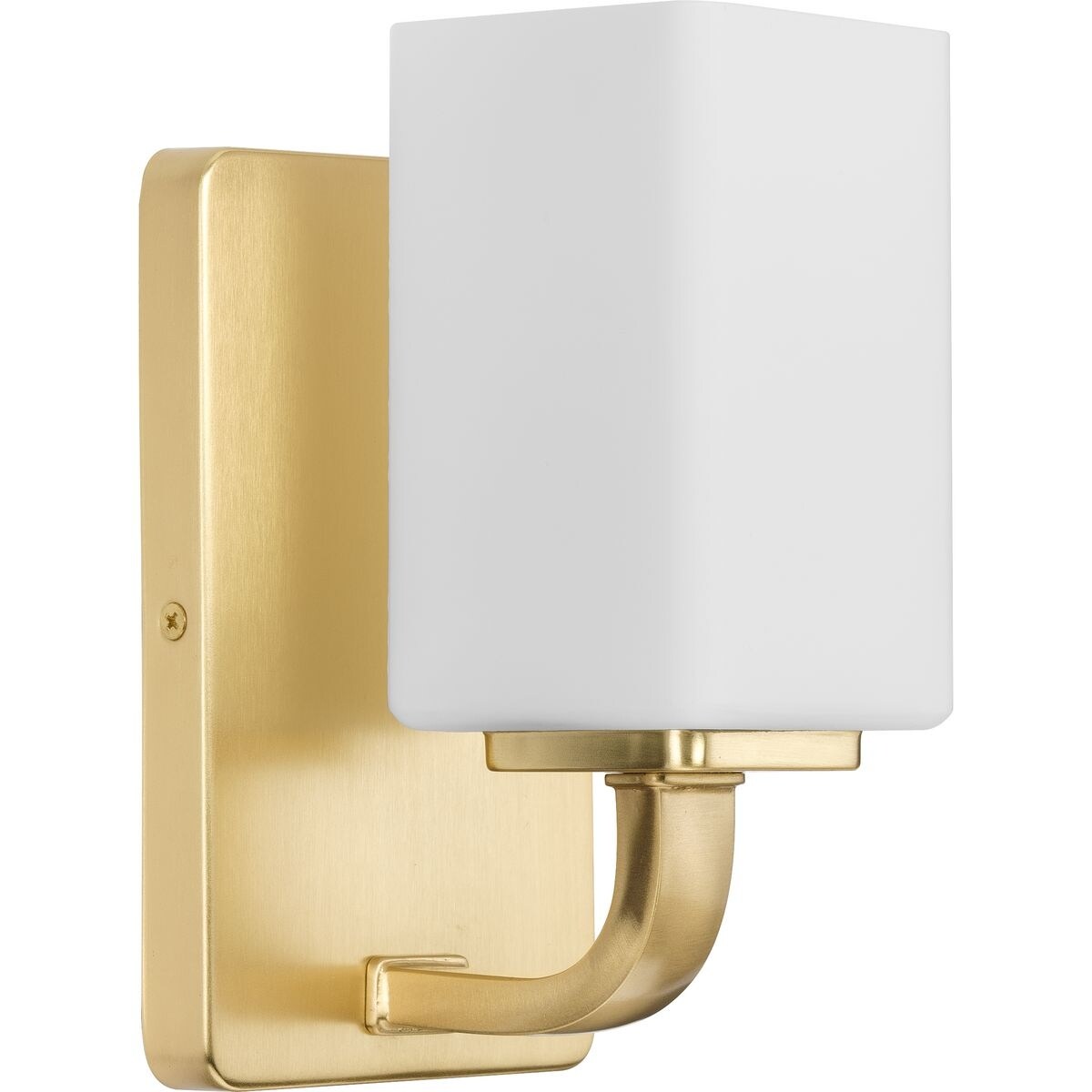 Cowan Collection One-Light Brass Etched Opal Glass Bath Vanity Light - 4.75 in x 5.5 in x 8.5 in - Mycitystee
