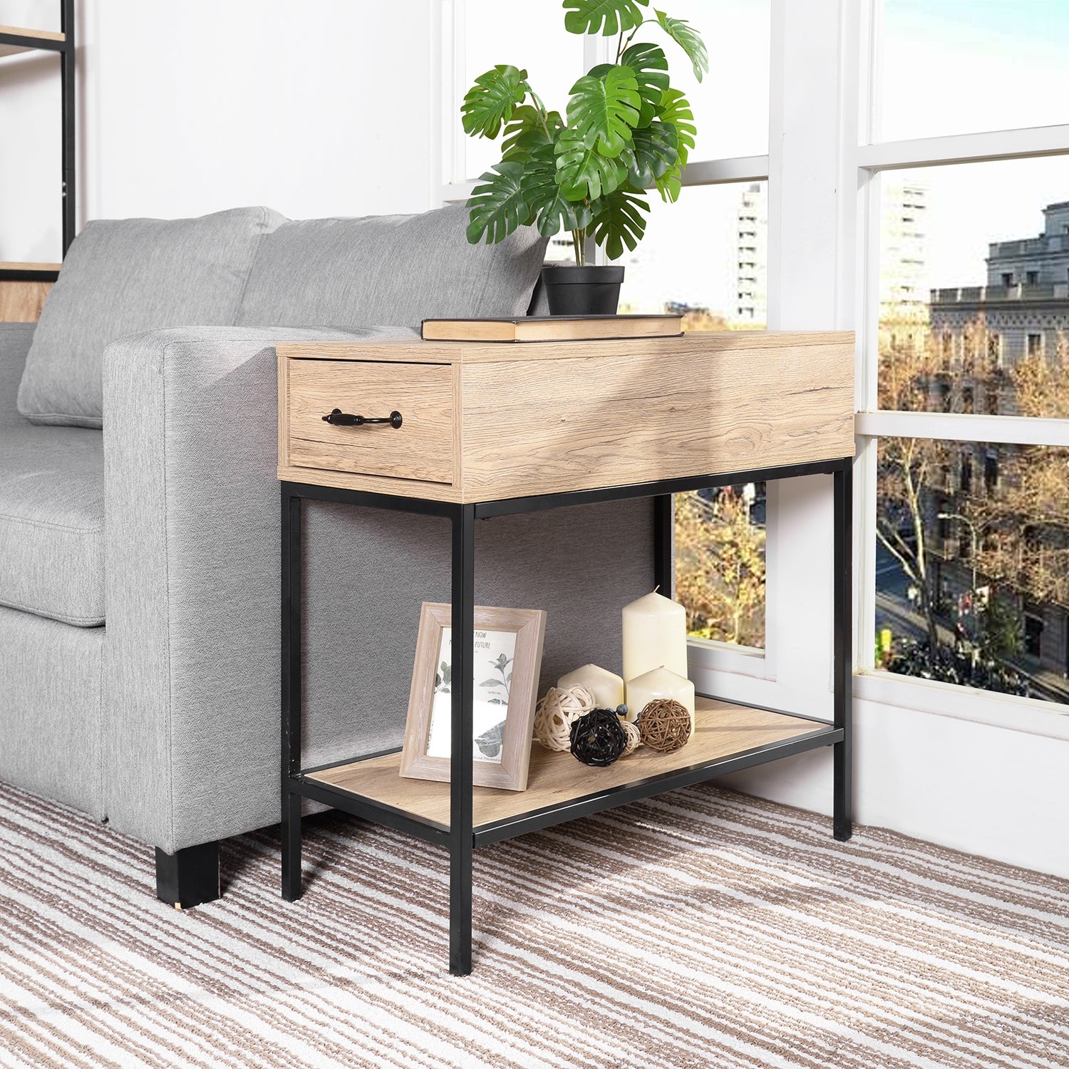 Homylin 24.2'' Tall End Table with Storage - Mycitystee