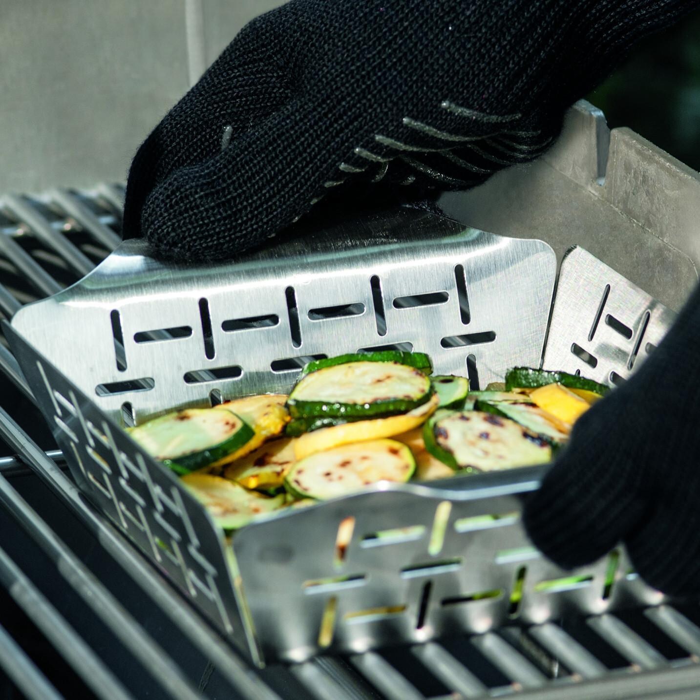 Weber 6481 Deluxe Small Stainless Steel Vegetable Grill Basket - Mycitystee