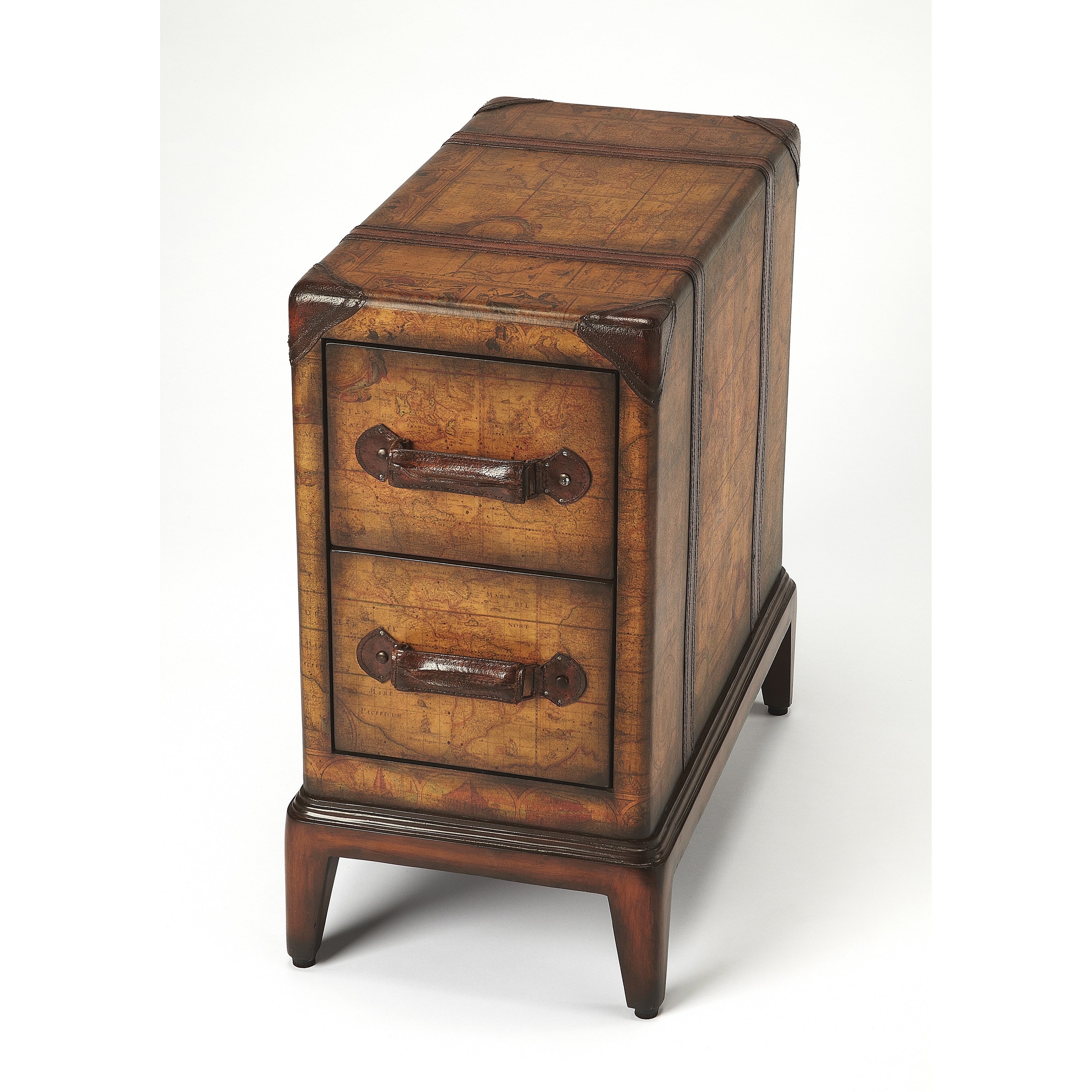 Handmade Columbus Old World Map Chair End Table (Philippines) - Mycitystee