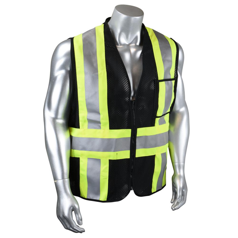 Radians Safety Vest Custom Type O Class 1, Black, 5X - Mycitystee