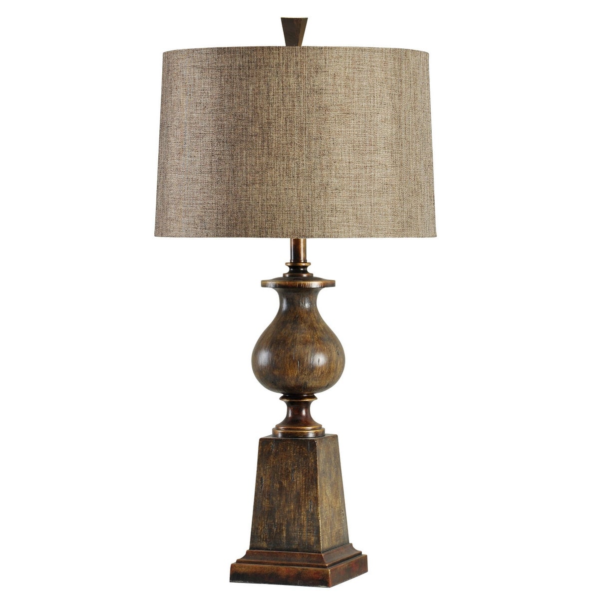 StyleCraft Declan Triburon Transitional Table Lamp with Custom Fabric Drum Shade - Mycitystee