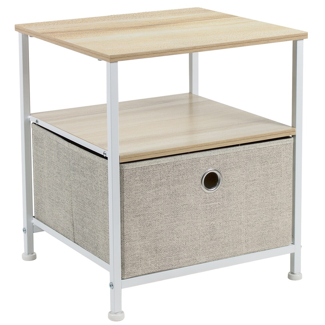 Nightstand 1-Drawer Shelf Storage - Bedside Furniture End Table Chest - - 30821853 - Mycitystee