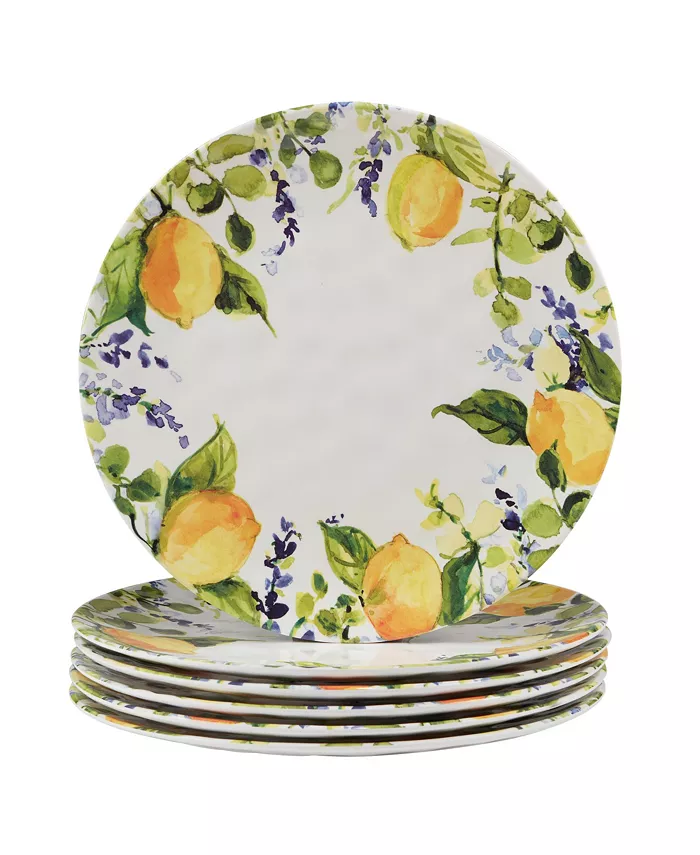 Certified International Certified Lemon Zest 6 Piece Melamine Dinner Plate - Mycitystee