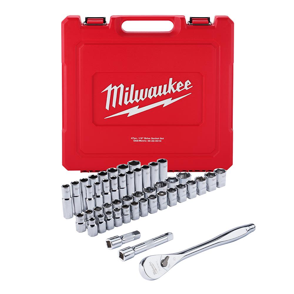Milwaukee 47 pc. 1/2 in. Socket Wrench Set (SAE and Metric) 48-22-9010 from Milwaukee - Mycitystee