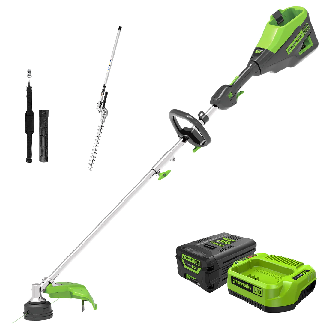 60V 16'' String Trimmer  Hedge Trimmer Attachment Combo Kit w/ Battery，  Charger | Greenworks Tools - Mycitystee