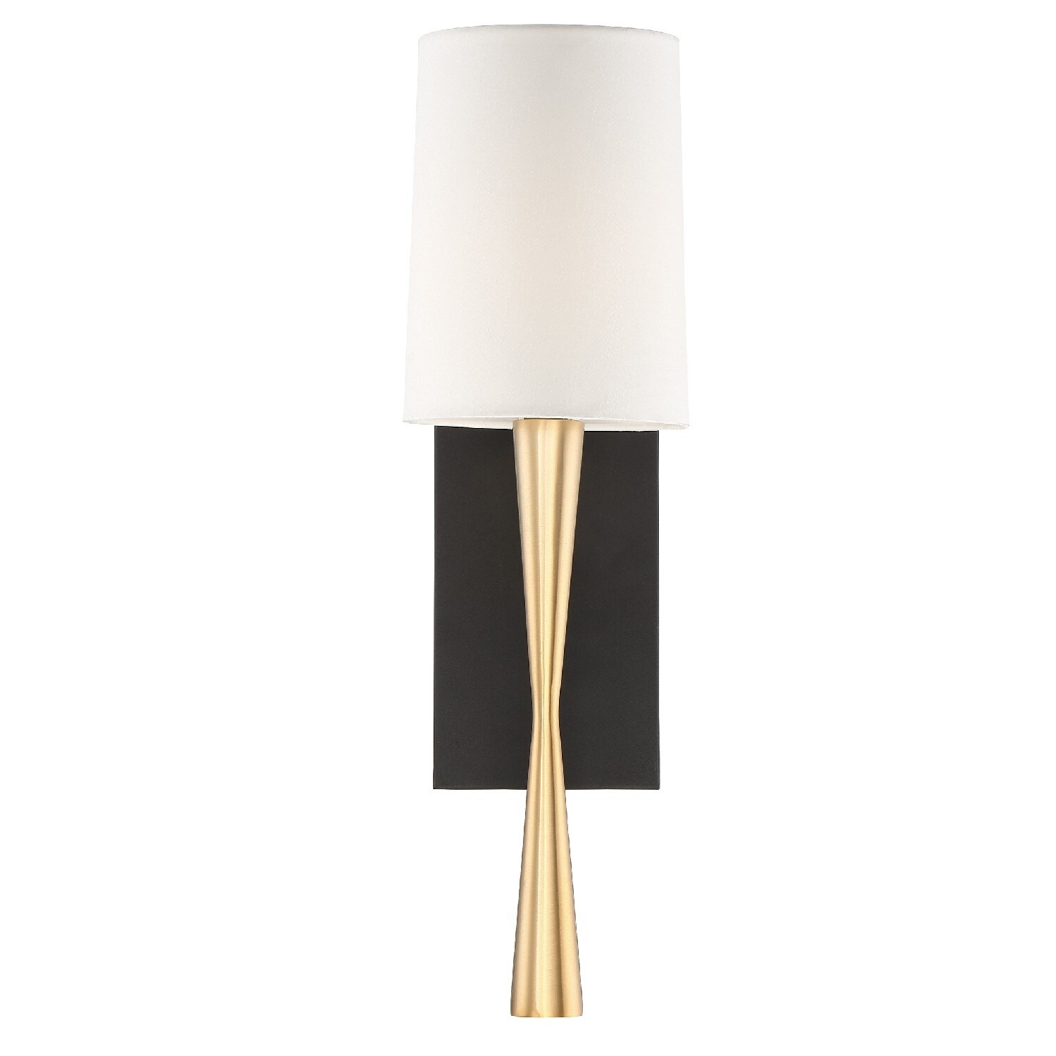 Trenton 1 Light Aged Brass and Black Wall Mount - 5.5'' W x 18.5'' H x 6.5'' D - Mycitystee