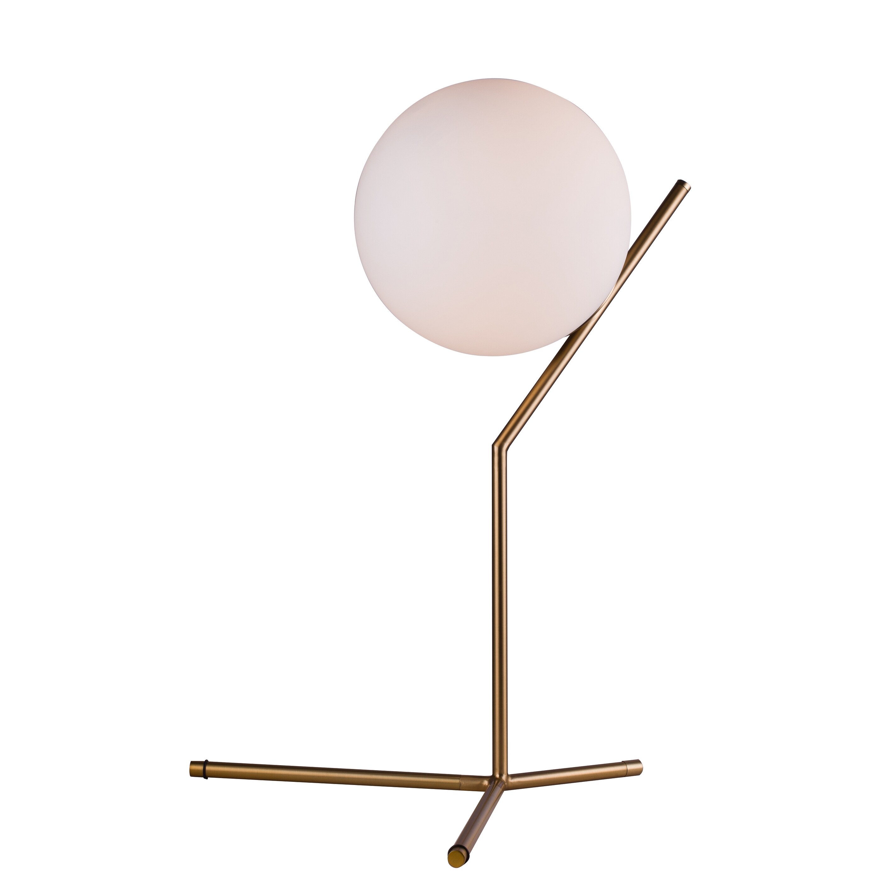 Brass Metal Table Lamp With A White Glass Shade - Mycitystee
