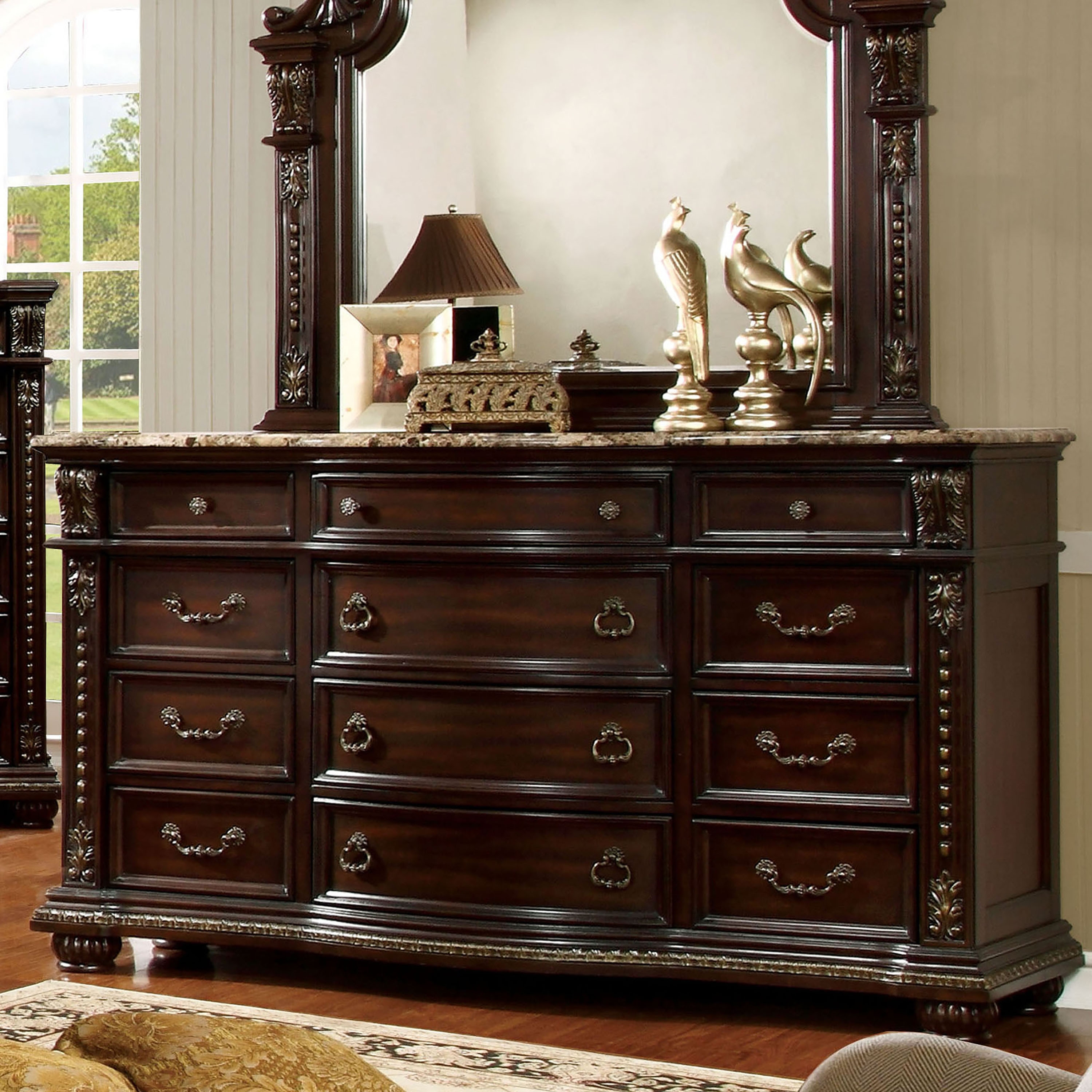Furniture of America Dame Traditional Brown Cherry 12-drawer Dresser - - 32851345 - Mycitystee