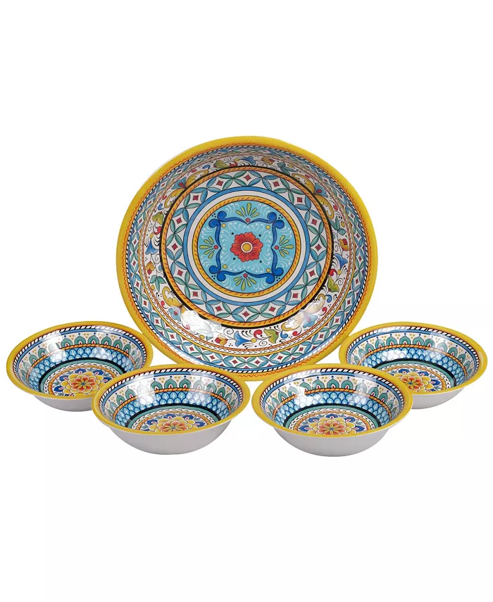 Certified International Portofino 5-Pc. Melamine Salad Serving Set - Mycitystee