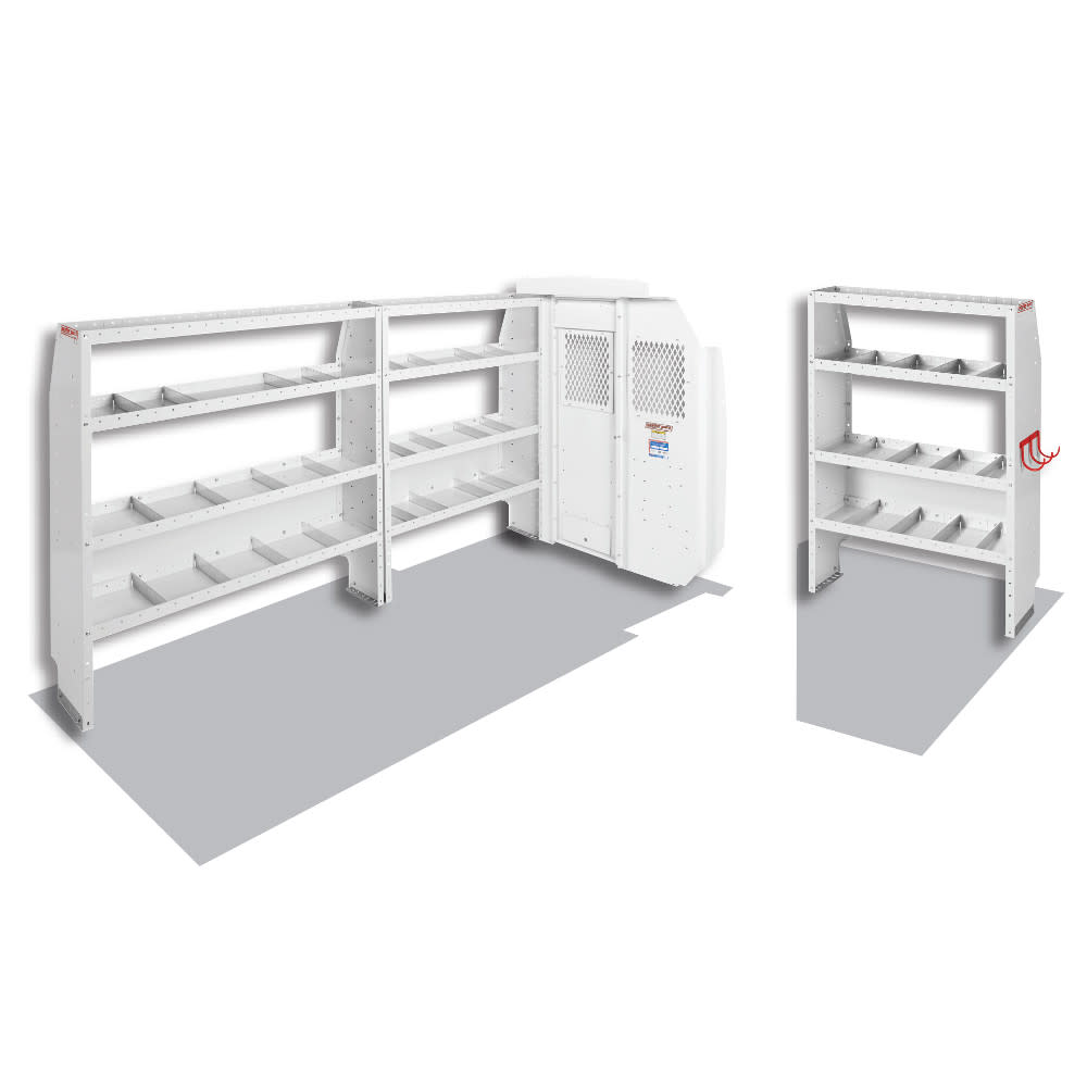 Commercial Shelving Package for Mid-Roof, 148 Inch Wheel Base Ford Transit Vans - Mycitystee