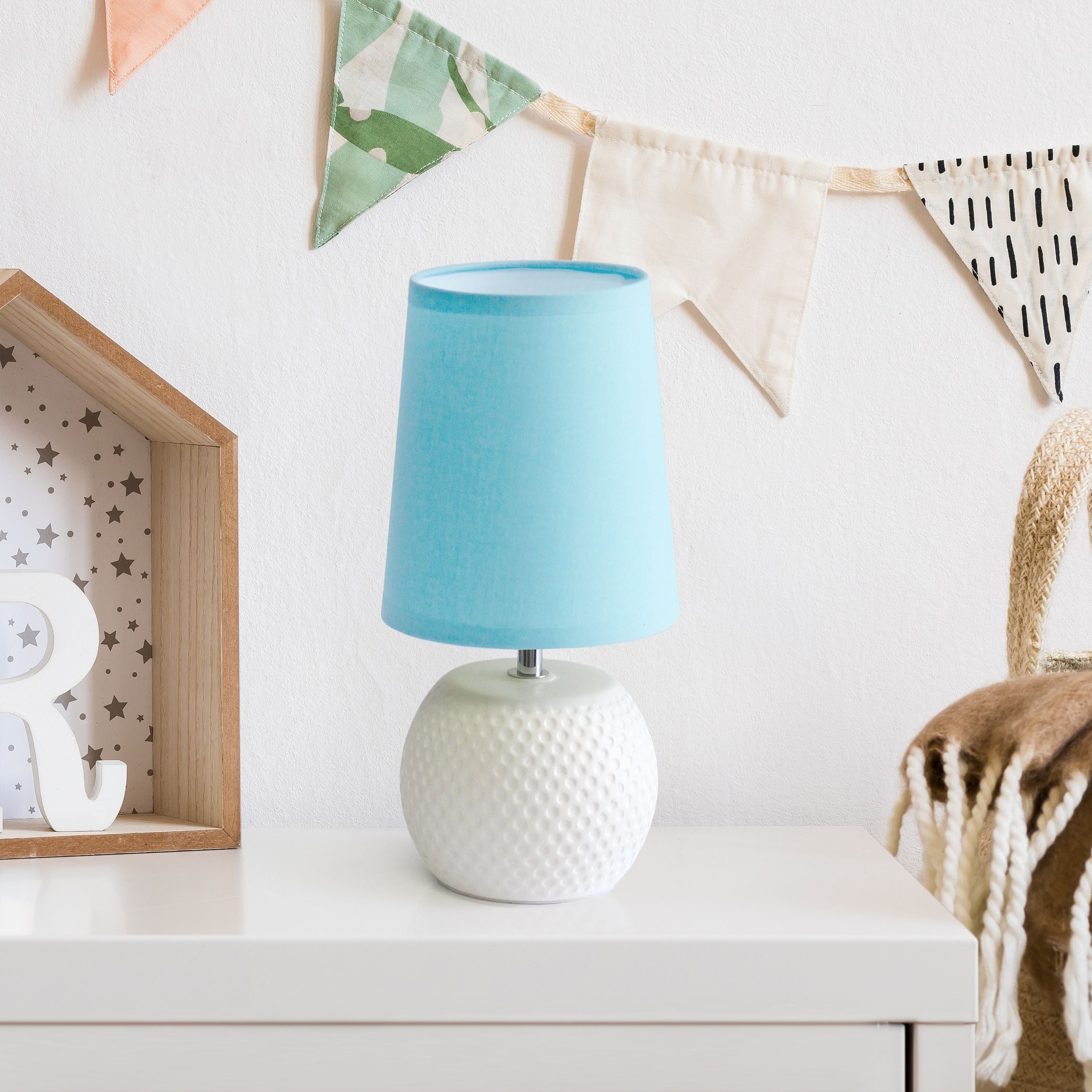 Simple Designs Studded Texture Ceramic Table Lamp - Mycitystee