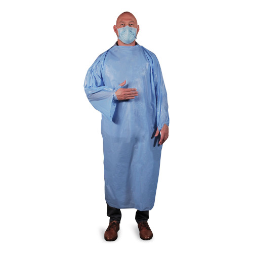 Heritage T-Style Isolation Gown， LLDPE， Large， Light Blue， 50/Carton (TGOWNLP) - Mycitystee