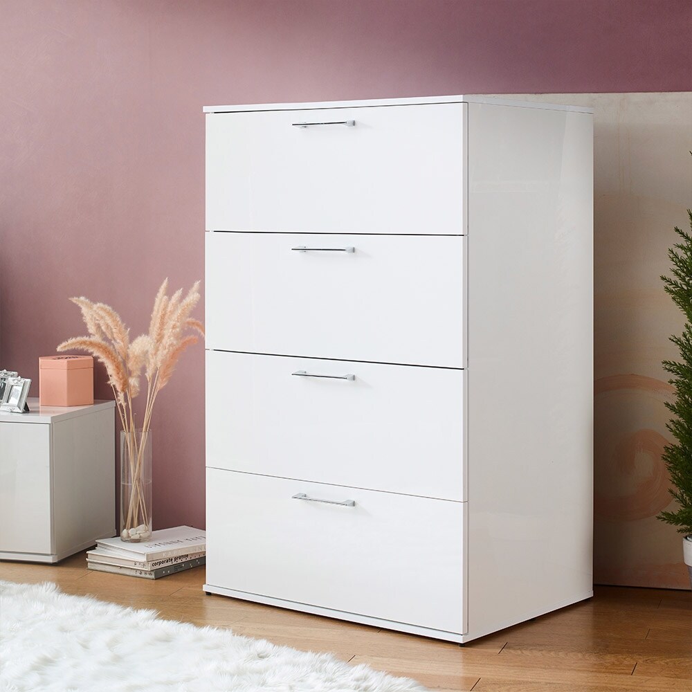 Bliss Glossy Four-Drawer Jumbo Chest - - 36919082 - Mycitystee