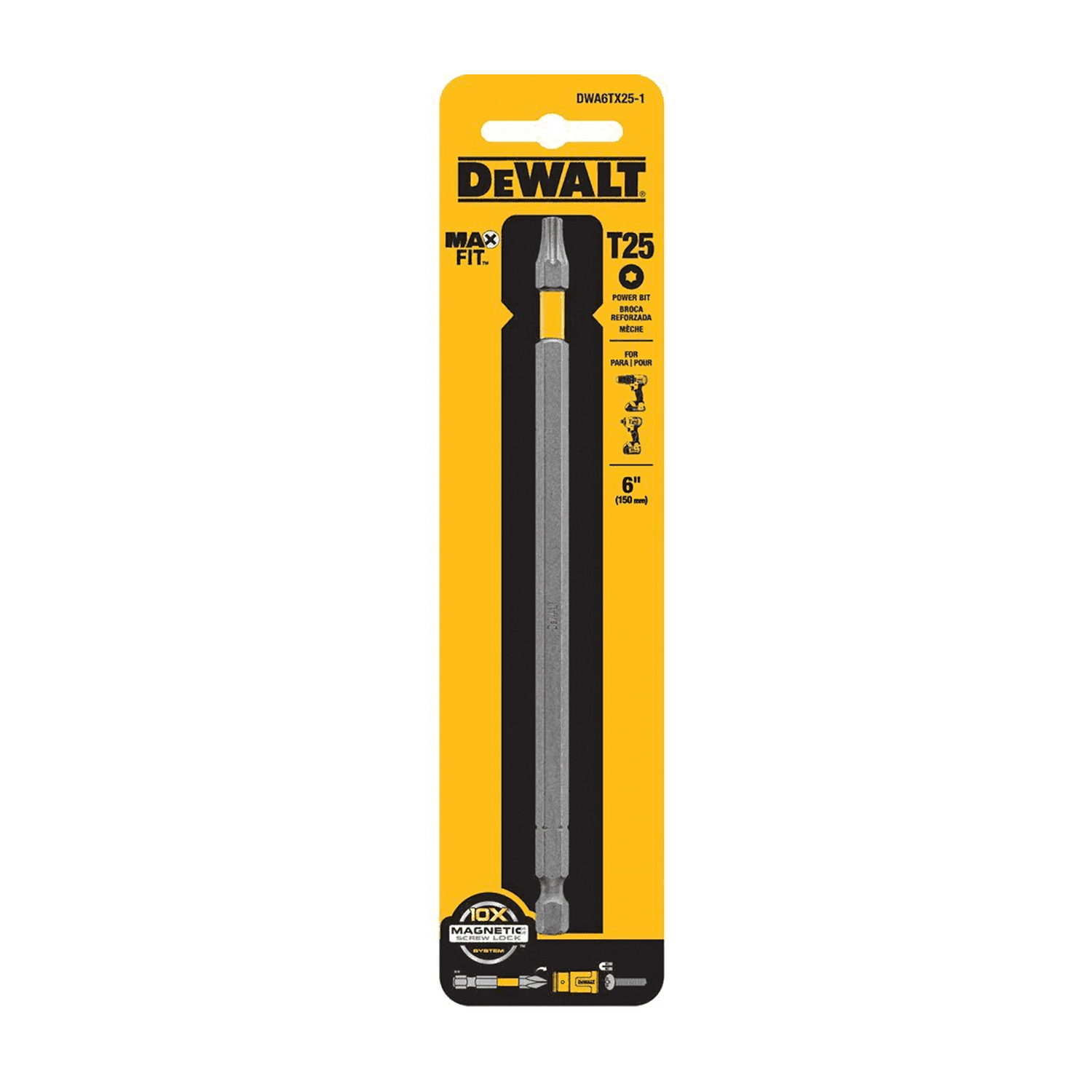 DeWalt Max Fit Torx T25 X 6 in. L Power Bit S2 Tool Steel 1 pc - Mycitystee
