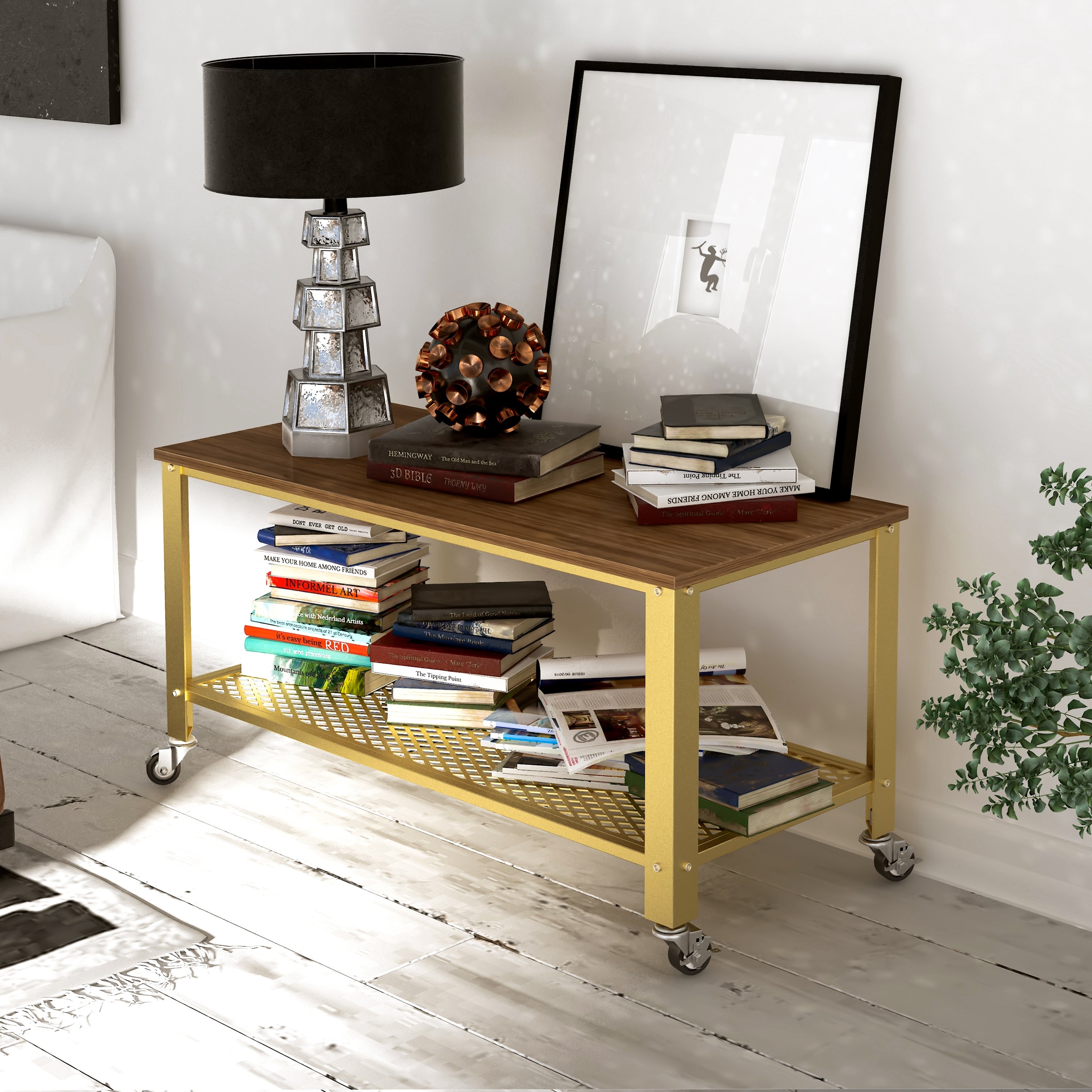 Gold Metal Coffee Table - Mycitystee
