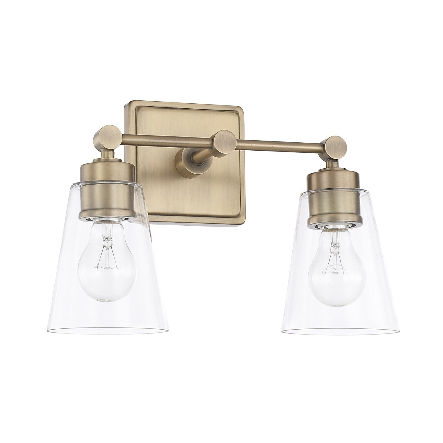 Aged Brass 2-light Bath Vanity Fixture - Mycitystee